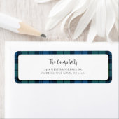 グリードグリーンブルーキャンベルタータンチェック差出人住所 ラベル (インサイチュ)