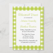 グリードグリーンホワイトギンガムカントリーリハーサルディナー 招待状 (正面)