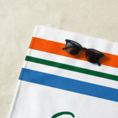 グリードグリーン素朴ブライトパーソナライズされたタータンチェック ビーチタオル (インサイチュ)