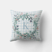 グリードブルーモノグラムグリーナリークリスマスリース クッション (裏面)