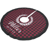 グリードレッドホリデー名+年のクリスマス ブラッシュドポリエステルツリースカート (アングル)