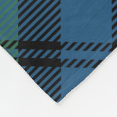 グリード素朴ブルーグリーンキャンベルタータンチェック フリースブランケット (角)