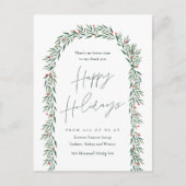 グリーナリーアーチスクモダンリットビジネスホリデーカード シーズンポストカード (正面)