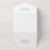 グリーナリーウォーター色フローラブライダルシャワーレシピ オールインワン招待状 (外側)