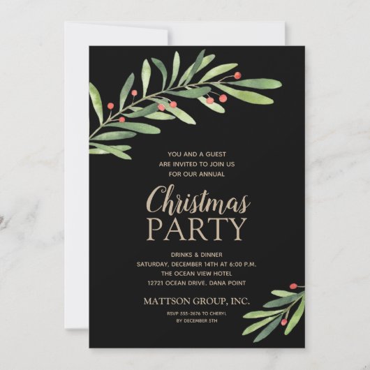 グリーナリーエレガントクリスマスホリデー 招待状 (正面)