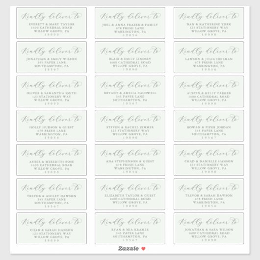 グリーナリーエレガントコーディネートゲスト住所 シール (シート)