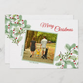 グリーナリーエレガントメリークリスマスホリデーカード シーズンカード (正面/裏面)