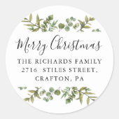 グリーナリーエレガントメリークリスマス差出人住所 ラウンドシール (正面)