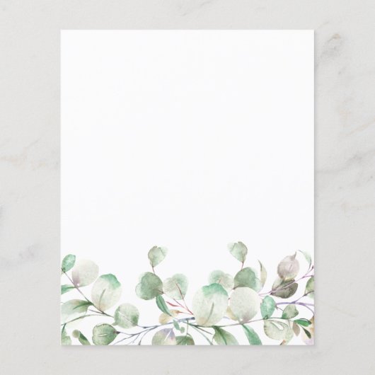 グリーナリーエレガント予算結婚式招待状 (裏面)