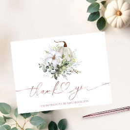 グリーナリーカボチャ秋ブライダルシャワーサンキューユー ポストカード