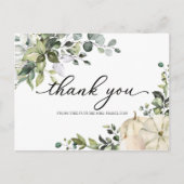 グリーナリーカボチャ秋ブライダルシャワーサンキューユー ポストカード (正面)