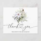 グリーナリーカボチャ秋ブライダルシャワーサンキューユー ポストカード (正面)