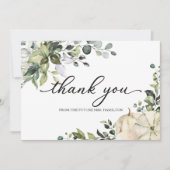 グリーナリーカボチャ秋ブライダルシャワーサンキューユー 招待状 (正面)