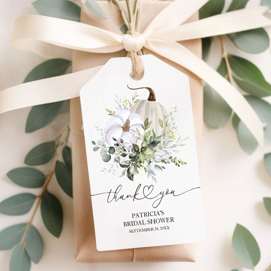 グリーナリーカボプキン秋ブライダルシャワーの恩恵 ギフトタグ