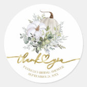 グリーナリーカボプキン秋ブライダルシャワーフリクラシックー ラウンドシール (正面)