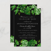グリーナリーカリグリッターウッドランドアイビーリーフブラックルクス 招待状 (正面/裏面)