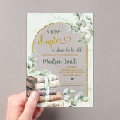 グリーナリーグリーンセージ語の本テーマベビーシャワー アクリル招待状 (インサイチュ (ポータブル))