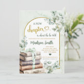 グリーナリーグリーンセージ語の本テーマベビーシャワー 招待状 (スタンド正面)