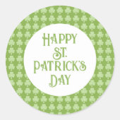 グリーナリーシャムロッククローバー水玉模様パトリックの日 ラウンドシール (正面)