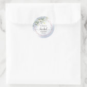 グリーナリージオメトリックダスティブルーブライダルシャワー ラウンドシール (バッグ)