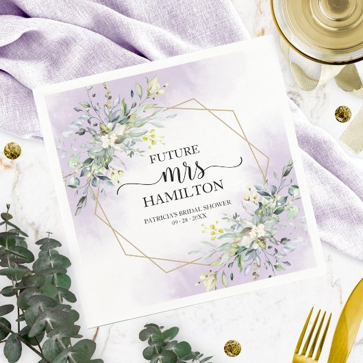 グリーナリージオメトリックピンク赤面ブライダルシャワーナップキン スタンダードカクテルナプキン