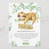 グリーナリースススリープバースランバーパジャマ誕生日 サンキューカード (正面/裏面)