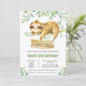 グリーナリーススランバースリーポバーパジャマ誕生日 招待状 (スタンド正面)