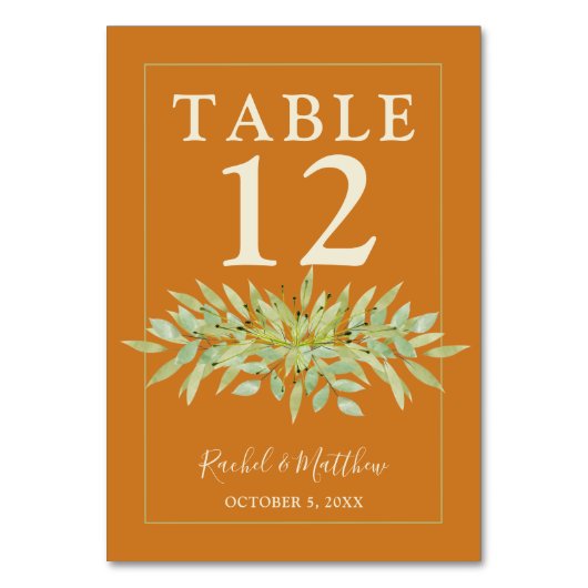 グリーナリースワッグオンオ結婚クル テーブルナンバー (正面)