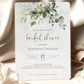 グリーナリーセージ緑のブライダルシャワーの招待状 招待状