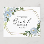 グリーナリーダスティブルーブライダルシャワーアドバイスカード (裏面)