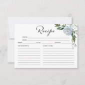 グリーナリーダスティブルーブライダルシャワーレシピカード (正面)