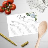 グリーナリーダスティブルーブライダルシャワーレシピカード