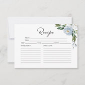 グリーナリーダスティブルーブライダルシャワーレシピカード 招待状 (正面)