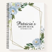 グリーナリーダスティブルーブライダルシャワーレシピブック ノートブック (正面)