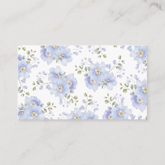 グリーナリーダスティーブルーフローラブライダルシャワーレシピ エンクロージャーカード (裏面)