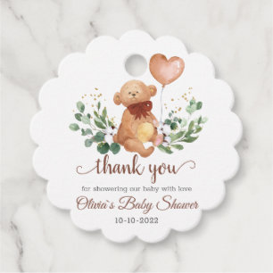 グリーナリーテディベアサンキューメッセージカード フェイバータグ