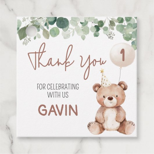 グリーナリーテディベアバースデーパーティースクエア フェイバータグ (正面)