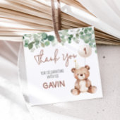 グリーナリーテディベアバースデーパーティースクエア フェイバータグ