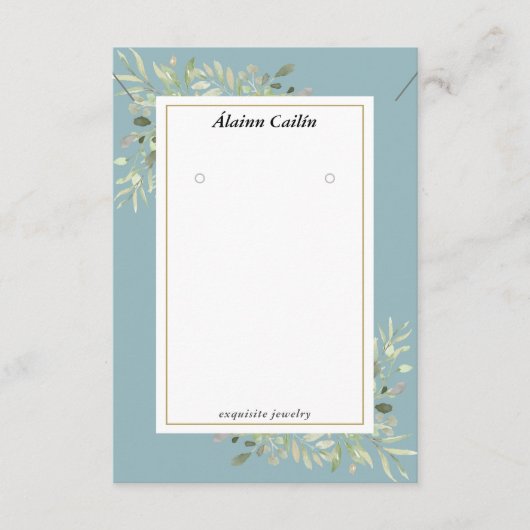 グリーナリーネックレスイヤリングジュエリーディスプレイカード エンクロージャーカード (正面)