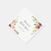 グリーナリーピンク赤面フローラブライダルシャワーナプキンス スタンダードカクテルナプキン (角)