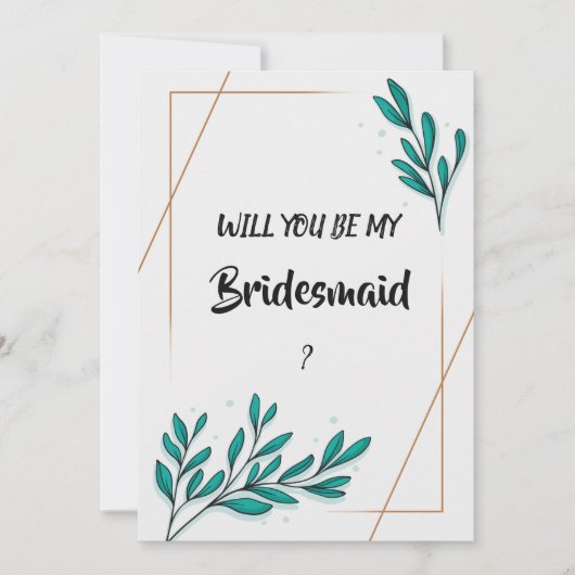 グリーナリーフローラゴールドフォイル離れズのブリーズメイド 招待状 (正面)