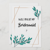 グリーナリーフローラゴールドフォイル離れズのブリーズメイド 招待状 (正面/裏面)