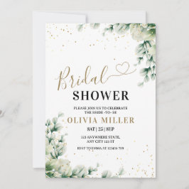 グリーナリーブライダルシャワー招待状エレガント、ユーカリ 招待状