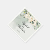 グリーナリーボホホワイトフローラ結婚ズナプキンス金ゴールド スタンダードカクテルナプキン (角)