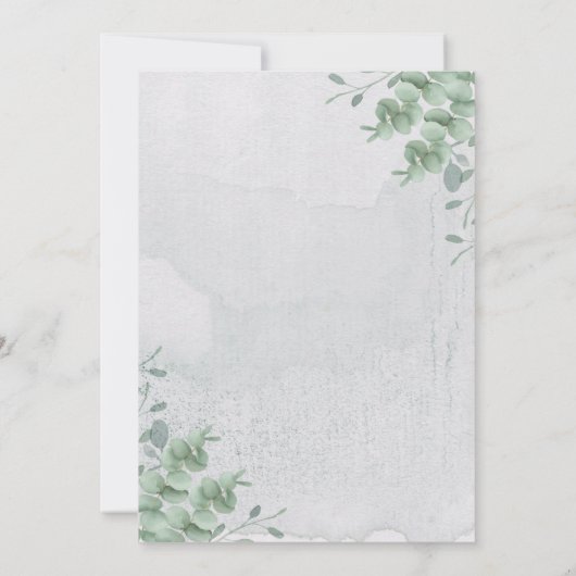 グリーナリーボホユーカリのシグネチャー婚約した 招待状 (裏面)