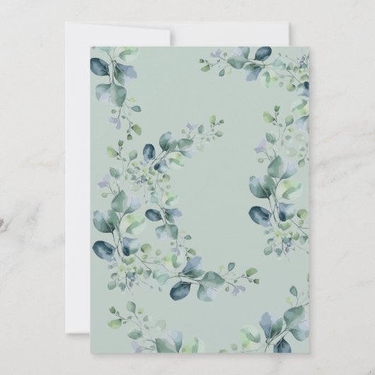 グリーナリーボホ素朴ユーカリプトゥスエレガントな結婚式 招待状 (裏面)