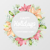 グリーナリーポインセチアリースハッピーホリデイズ ウィンドウサイン (シート)