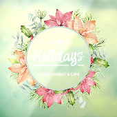 グリーナリーポインセチアリースハッピーホリデイズ ウィンドウサイン (シート3)