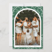 グリーナリーモダンアーチファミリーフォトホリデーカード シーズンカード (正面)