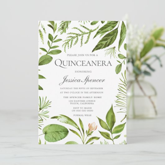 グリーナリーモダンサマー春キンセアニェラ招待状 招待状 (スタンド正面)